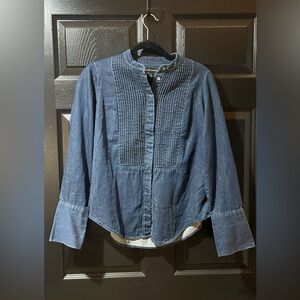 NEW Banana Republic Pleated Chambray Tunic Top NWOT